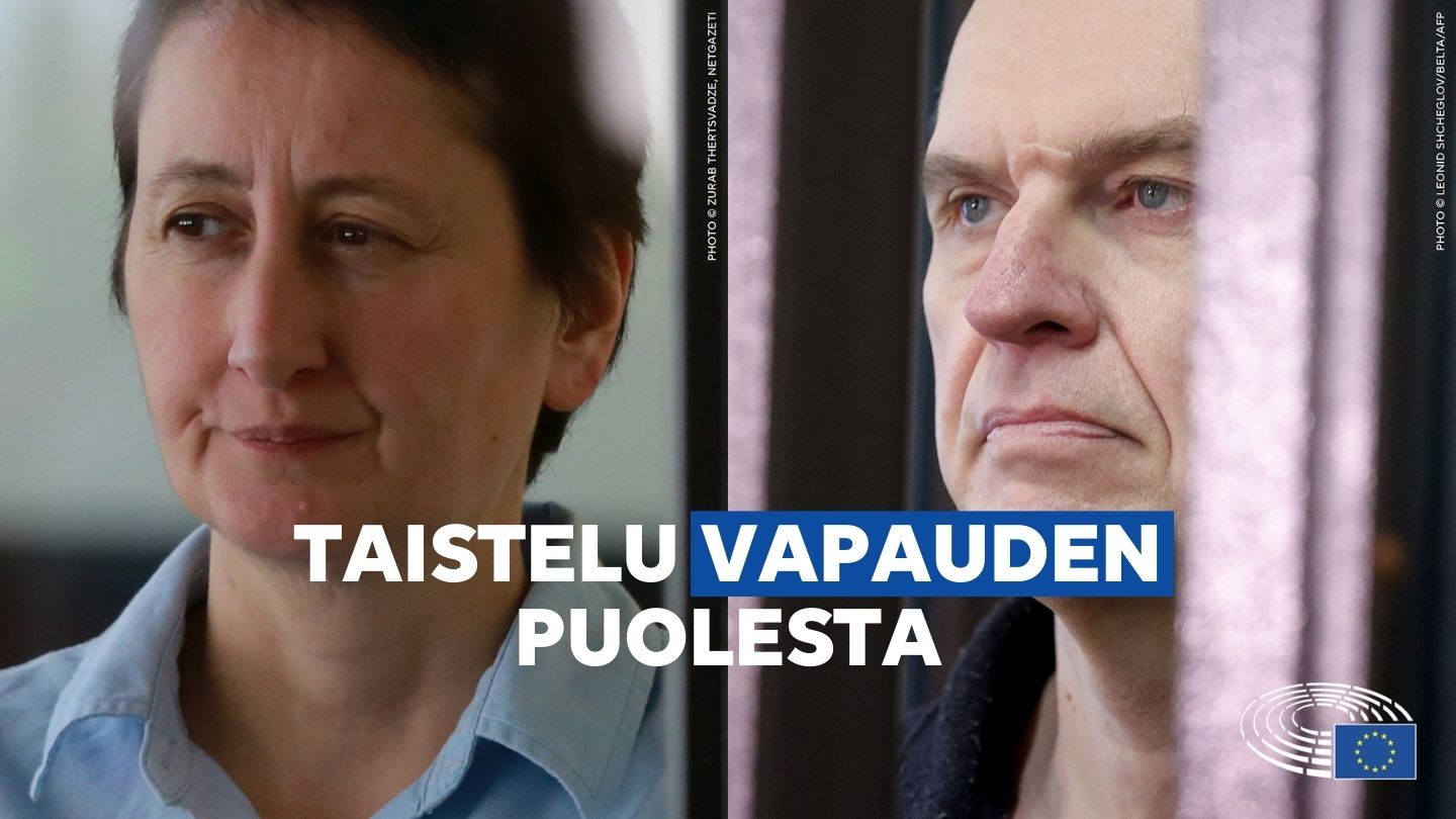 Andrzej Patšobut ja Mzia Amaglobeli saavat vuoden 2025 Saharov-mielipiteenvapauspalkinnon.