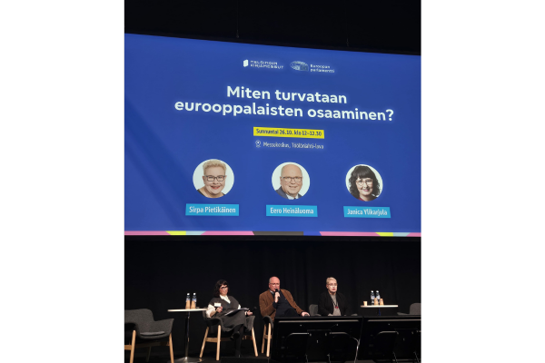 Sunnuntaina 26. lokakuuta mepit pohtivat kirjamessuilla eurooppalaisten osaamisen ja kilpailukyvyn turvaamista.